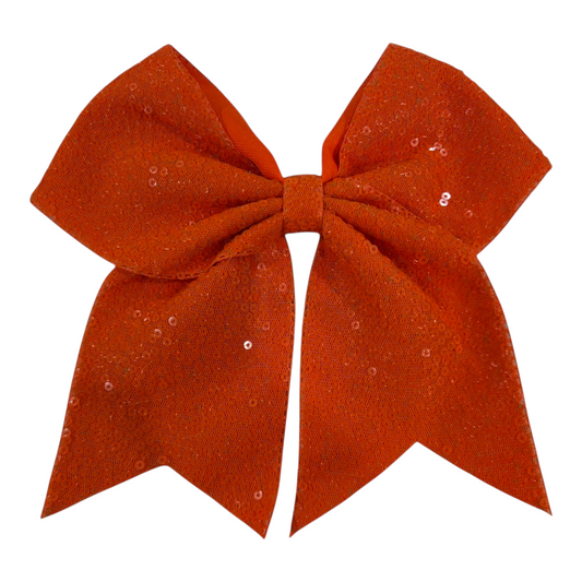 Large Orange Glitter Hair Bow